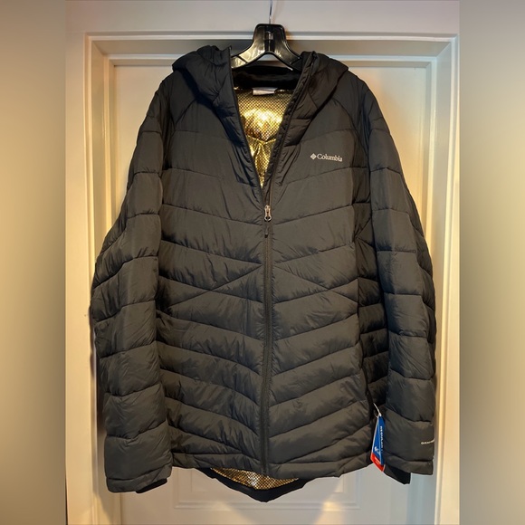 Womens 3X Columbia Joy Peak II Hooded Jacket Black Puffer Insulated Plus Size - Picture 1 of 16